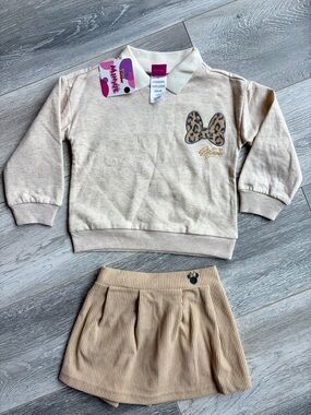 Disney Minnie Mouse Beige Pullover & Skirt Set 3T